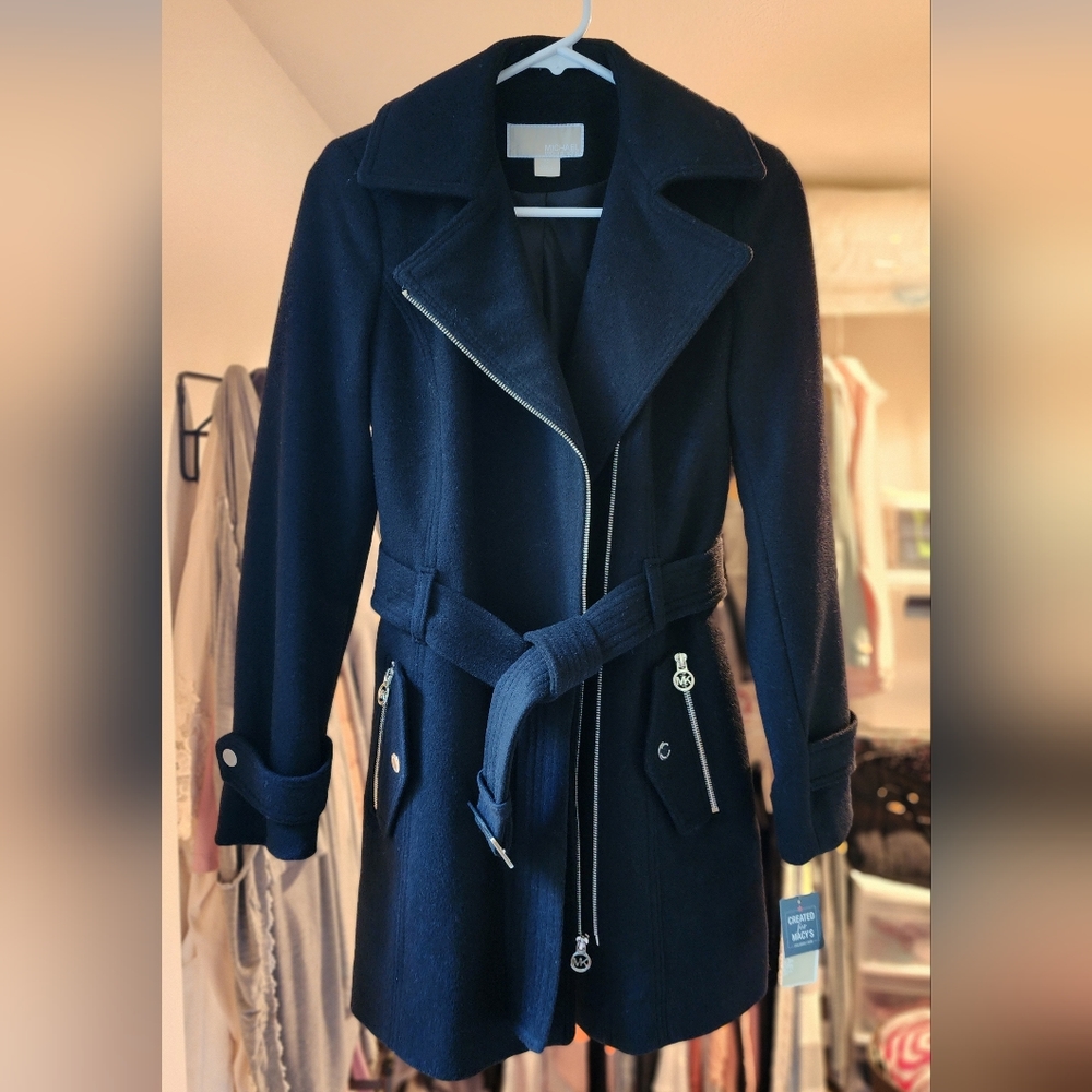 Michael Kors Black Wool Belted Coat (NWT)